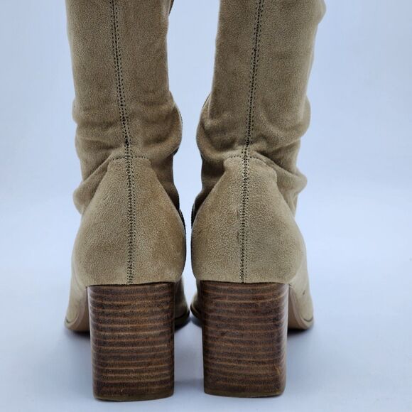 Candie's Y2K Faux Suede Camel Tan Tall Heeled Boots Size 8 - Picture 7 of 12